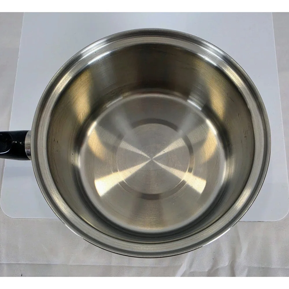 Vintage Kitchen Craft 3-Ply Stainless Steel Double Boiler Pot Pan Set with Lid